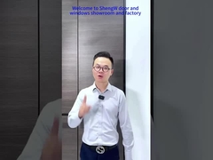 باب جرار من الألومنيوم والخشب ذو حافة ضيقة