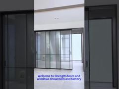 باب منزلق بثلاثة مصاريع مع زجاج