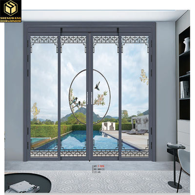 الباب الزجاجي المنزلق الألومنيوم الأبيض الزجاج العازل الأبواب الزجاجية الزجاجية الزجاجية العازلة الحرارية