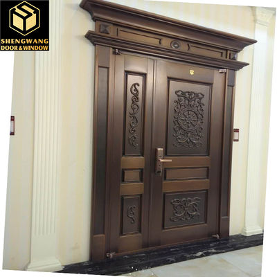 ODM Swing الألومنيوم أبواب الحديقة للمشاة النحاس تقليد السطح التشطيب البوابة المعدنية في الخارج